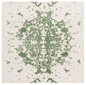 Safavieh Fifth Avenue Hand Tufted Runner Rug - Modern Abstract Design, Luxurious Wool & Viscose Blend, 8ft Length Green ,Ivory 60% Wool,30% Viscose,10% Cotton Ftv751y-6sq