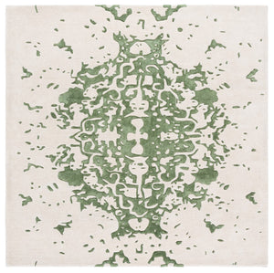 Safavieh Fifth Avenue Handcrafted Area Rug - Modern Teal And Ivory Abstract Design For Luxurious Spaces Green ,Ivory 60% Wool,30% Viscose,10% Cotton Ftv751y-8