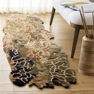 Safavieh Fifth Artisanal Hand-Tufted Green And Gold Area Rug — Low-Profile Wool Blend, Luxe Texture For Living Rooms 8'-0" x 10'-0" FTV754Y-8