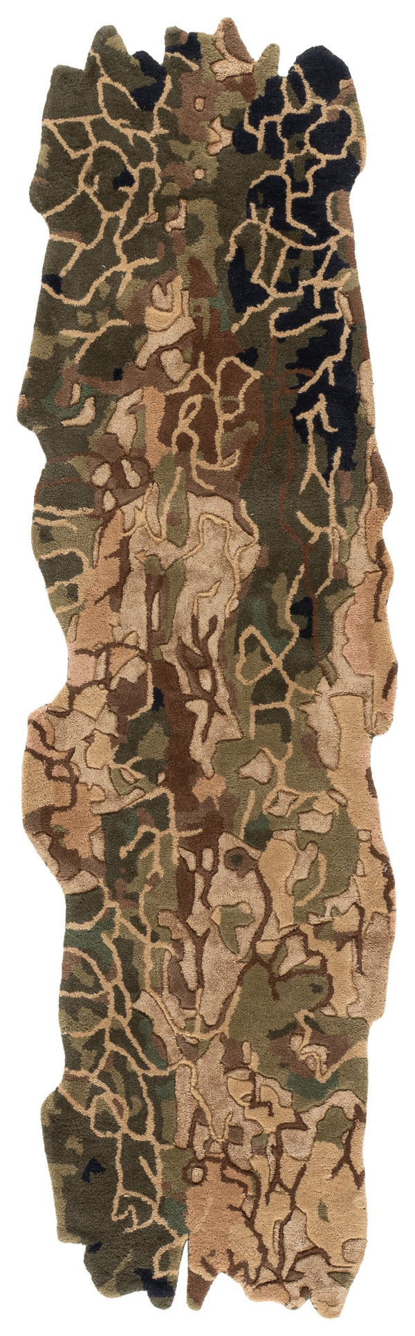 Safavieh Fifth Artisanal Hand-Tufted Green And Gold Area Rug — Low-Profile Wool Blend, Luxe Texture For Living Rooms 8'-0" x 10'-0" FTV754Y-8