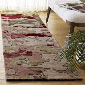 Safavieh Fifth Hand-Tufted Wool-Viscose-Cotton Rug In Grey With Red Accents — Low-Profile Luxury, Durable Craft(98) 6'-0" x 9'-0" FTV755F-6