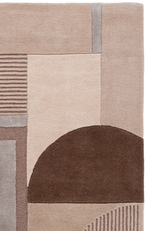 Safavieh Fifth Hand‑Tufted Geometric Rug In Brown Beige Tones — Mid‑Century Modern Warmth, Viscose Wool Cotton Blend 4'-0" x 6'-0" FTV850T-4