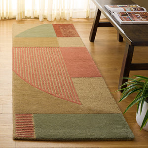 Safavieh Fifth Hand-Tufted Area Rug In Green And Pink — Modern Solid-Color Luxury, Viscose-Wool Blend, Low Pile, Artisanal Craftsmanship 9'-0" x 12'-0" FTV851Y-9