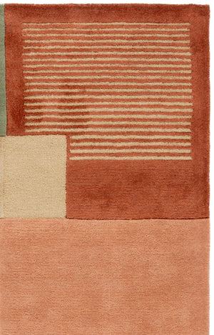 Safavieh Fifth Hand-Tufted Green And Pink Area Rug With Plush Viscose-Wool Blend, Low Profile, Modern Geometric Flair 4'-0" x 6'-0" FTV851Y-4