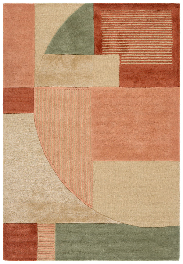 Safavieh Fifth Hand-Tufted Mid-Century Runner In Green And Pink — Low-Profile Plush, Viscose Wool Blend 2'-3" x 8'-0" FTV851Y-28