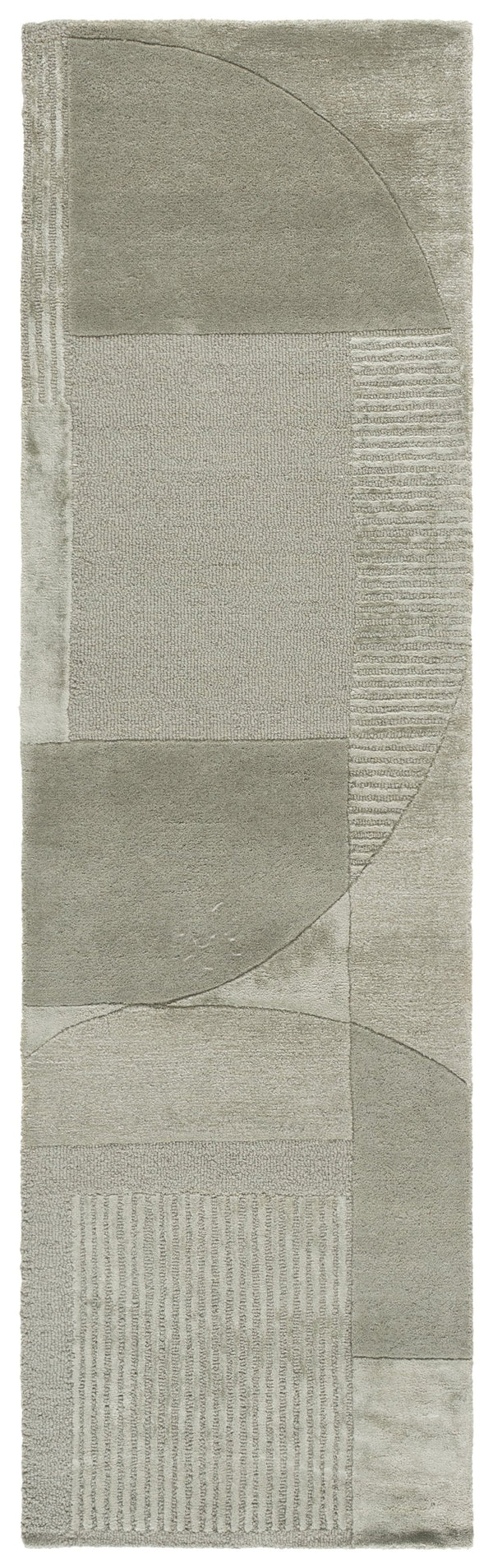 Safavieh Fifth Hand-Tufted Round Area Rug In Sage Beige Geometric Motif — Soft Viscose Wool Blend, 72" 6'-0" x 6'-0" FTV852W-6R