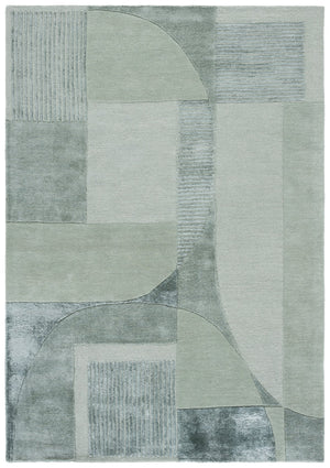 Safavieh Fifth Hand-Tufted Sage Beige Square Rug — Low-Profile Viscose-Wool Blend, Modern Geometric Luxe Finish 6'-0" x 6'-0" FTV852W-6SQ