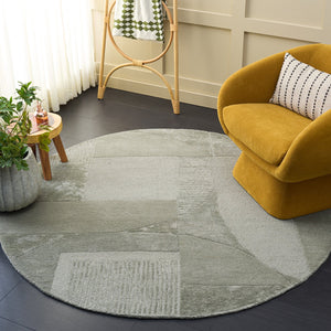 Safavieh Fifth Hand-Tufted Runner Rug In Sage And Beige — Modern Geometric Design, Low-Profile Luxury For Hallways 2'-3" x 8'-0" FTV852W-28