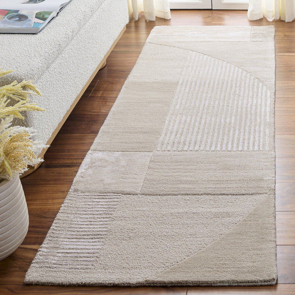 Safavieh Fifth Refined Hand-Tufted Beige Runner With Low-Profile Pile, Viscose-Wool Blend For Softness & Sheen 2'-3" x 8'-0" FTV853B-28