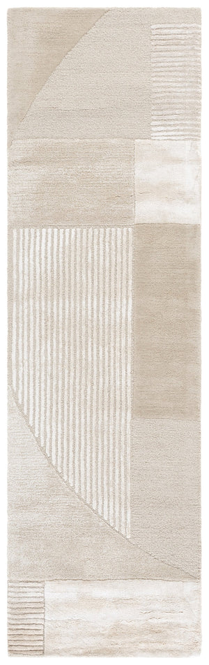 Safavieh Fifth Refined Hand-Tufted Beige Runner With Low-Profile Pile, Viscose-Wool Blend For Softness & Sheen 2'-3" x 8'-0" FTV853B-28