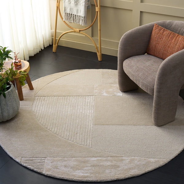 Safavieh Fifth Refined Hand-Tufted Beige Runner With Low-Profile Pile, Viscose-Wool Blend For Softness & Sheen 2'-3" x 8'-0" FTV853B-28