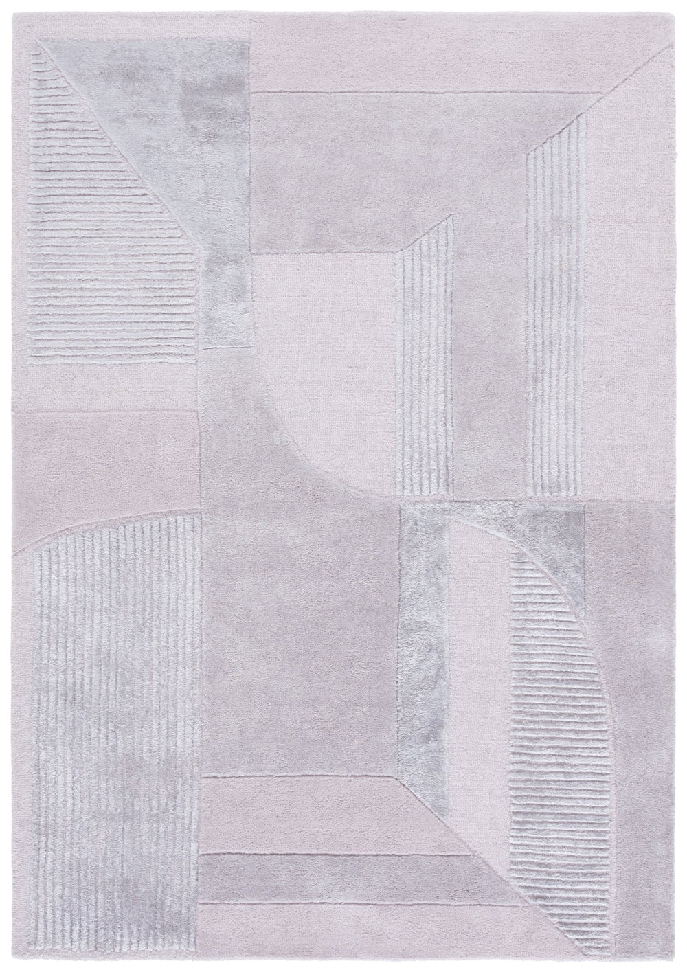 Safavieh Fifth Refined Hand-Tufted Rug In Beige And Light Brown — Plush Medium Pile, Modern Geometric Warmth 5'-0" x 8'-0" FTV854B-5