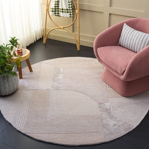 Safavieh Fifth Hand-Tufted Beige Light Brown Area Rug — Minimalist Geometric Design, Soft Viscose-Wool Blend, Low-Profile 6'-0" x 6'-0" FTV854B-6SQ