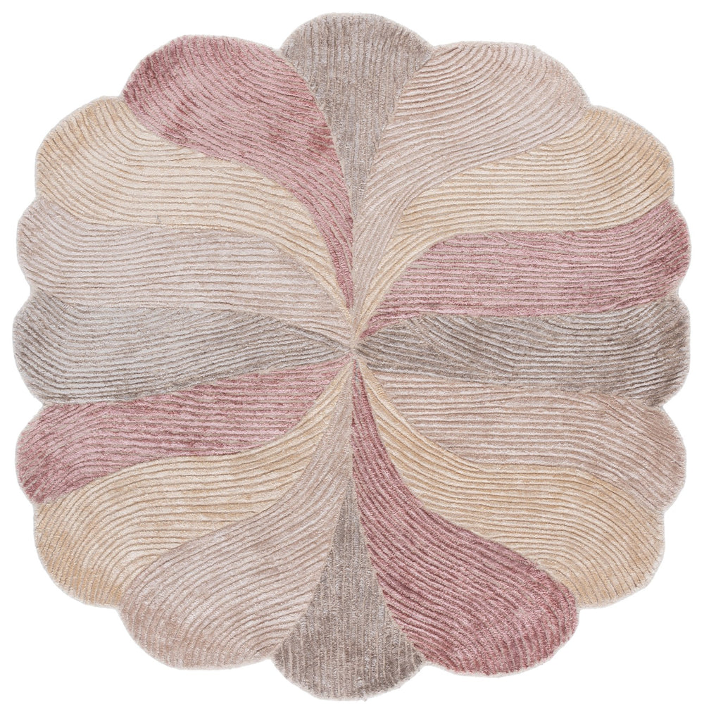 Safavieh Fifth Avenue Hand-Tufted Round Rug In Rust And Green Tones — Low 3/8" Pile, Viscose-Wool Blend Accent Piece 6'-0" x 6'-0" FTV855P-6R