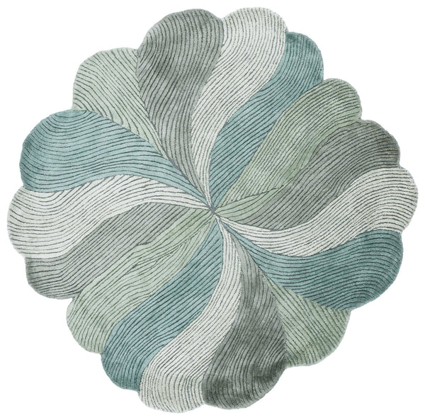 Safavieh Fifth Avn: Hand-Tufted Round Area Rug In Calming Green Beige Palette, Low-Profile Luxe Comfort 5'-0" x 5'-0" FTV855Y-5R