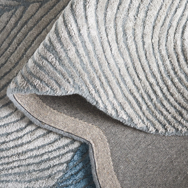 Safavieh Fifth Hand-Tufted Oval Rug In Grey-Blue Blend — Low-Profile 3/8" Pile, Viscose-Wool-Cotton Sheen And Soft Texture 6'-0" x 9'-0" FTV856F-6OV