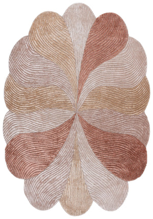 Safavieh Fifth Hand‑Tufted Oval Rug 5X8 Rust Beige — Low‑Pile Wool‑Viscose Blend, Artisanal Cozy Modern Elegance FTV856P-5OV