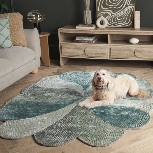 Safavieh Fifth Avenue Hand-Tufted Oval Area Rug In Green Beige | Viscose-Wool-Cotton Blend, Low-Profile Elegance 4'-0" x 6'-0" FTV856Y-4OV