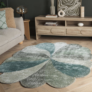 Safavieh Fifth Avenue Hand-Tufted Oval Area Rug In Green Beige | Viscose-Wool-Cotton Blend, Low-Profile Elegance 4'-0" x 6'-0" FTV856Y-4OV