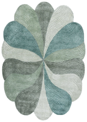 Safavieh Fifth Avenue Hand-Tufted Oval Area Rug In Green Beige | Viscose-Wool-Cotton Blend, Low-Profile Elegance 4'-0" x 6'-0" FTV856Y-4OV