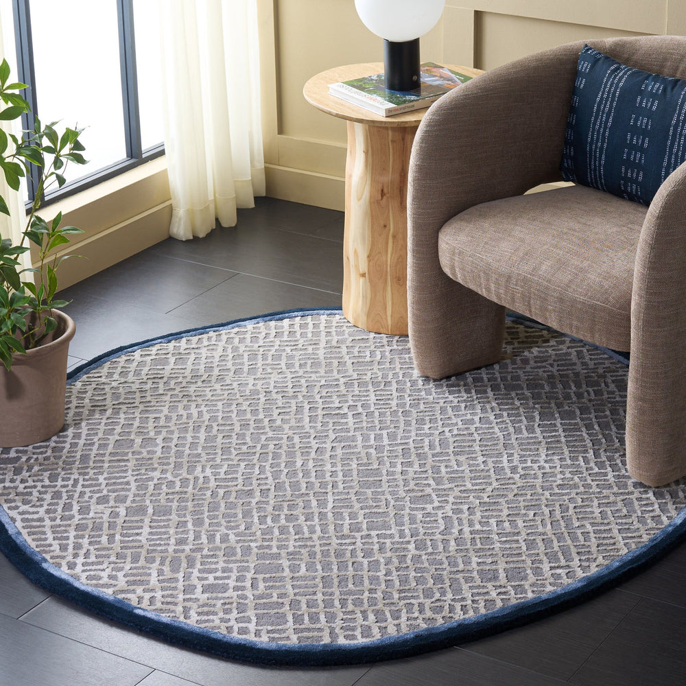 Safavieh Fifth Avocado Grey-Blue Hand‑Tufted Accent Rug — Soft Viscose Wool Blend, Low Pile, Modern Calm Appeal 6'-0" x 6'-0" FTV859F-66S