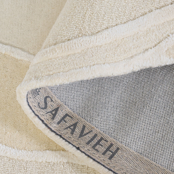 Safavieh Fifth Hand-Tufted 950A Oval Ivory Beige Rug — Wool-Cotton- Viscose Blend, Plush 5/8" Pile For Timeless Warmth And Soft Texture 8'-0" x 10'-0" FTV950A-8OV