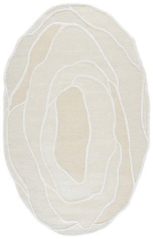 Safavieh Fifth Hand-Tufted 950A Oval Ivory Beige Rug — Wool-Cotton- Viscose Blend, Plush 5/8" Pile For Timeless Warmth And Soft Texture 8'-0" x 10'-0" FTV950A-8OV
