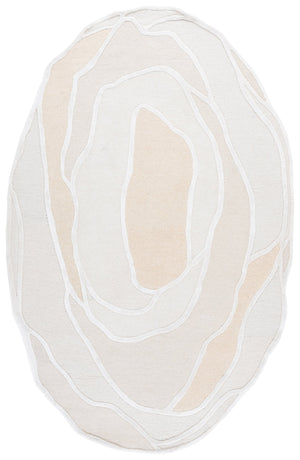 Safavieh Fifth Hand-Tufted 950A Oval Ivory Beige Rug — Wool-Cotton- Viscose Blend, Plush 5/8" Pile For Timeless Warmth And Soft Texture 8'-0" x 10'-0" FTV950A-8OV