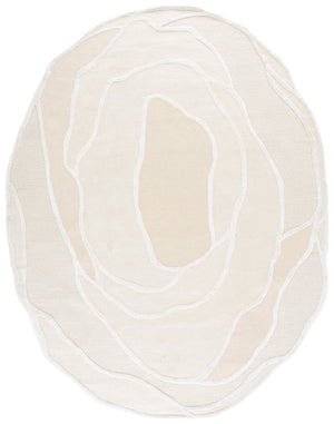 Safavieh Fifth Hand-Tufted 950A Oval Ivory Beige Rug — Wool-Cotton- Viscose Blend, Plush 5/8" Pile For Timeless Warmth And Soft Texture 8'-0" x 10'-0" FTV950A-8OV