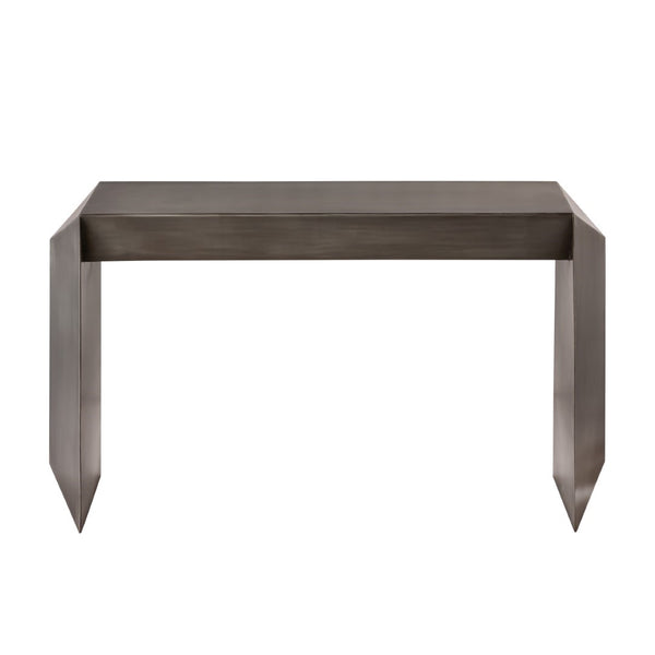 Pasargad Home Katya Gold Foil Console Table - Bold Modern Design For Stunning Living Room Style Grey Iron Prr-039zn