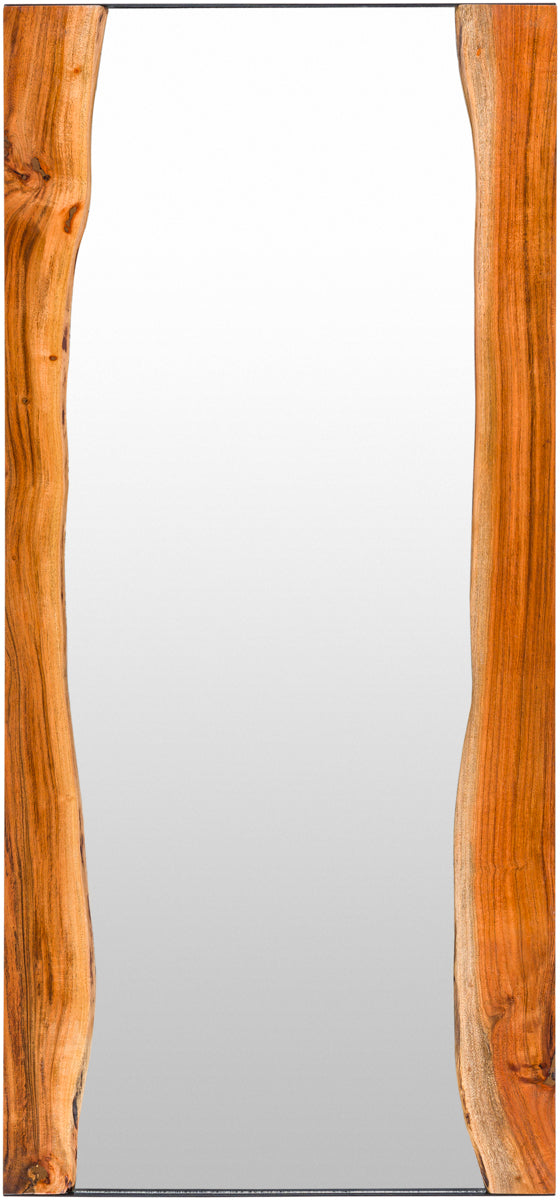 Fujian FUJ-002 69"H x 31"W x 1"D Full Length Mirror FUJ002-69311  Frame: Brown Surya