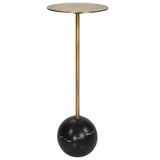 Uttermost Gimlet Brass Drink Table 25181 Metal,Marble,Solid Brass