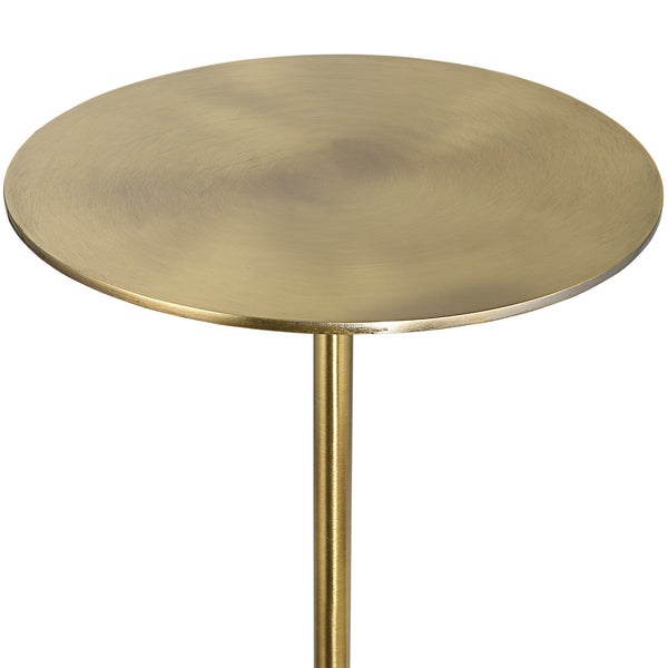 Uttermost Gimlet Brass Drink Table 25181 Metal,Marble,Solid Brass