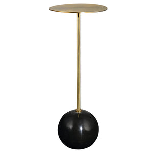 Uttermost Gimlet Brass Drink Table 25181 Metal,Marble,Solid Brass