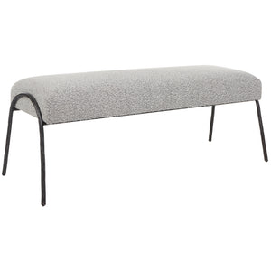 Uttermost Jacobsen Modern Gray Bench 23685 FABRIC,FOAM, PLYWOOD,IRON