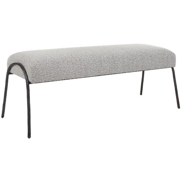 Uttermost Jacobsen Modern Gray Bench 23685 FABRIC,FOAM, PLYWOOD,IRON