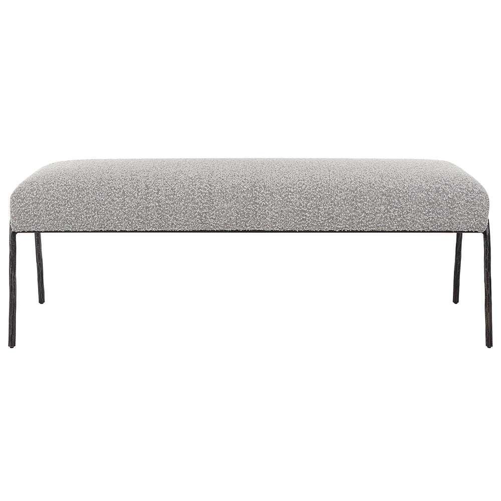 Uttermost Jacobsen Modern Gray Bench 23685 FABRIC,FOAM, PLYWOOD,IRON