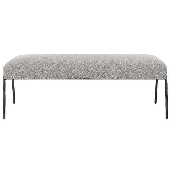 Uttermost Jacobsen Modern Gray Bench 23685 FABRIC,FOAM, PLYWOOD,IRON