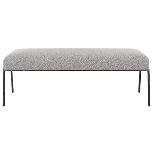 Uttermost Jacobsen Modern Gray Bench 23685 FABRIC,FOAM, PLYWOOD,IRON