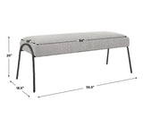 Uttermost Jacobsen Modern Gray Bench 23685 FABRIC,FOAM, PLYWOOD,IRON