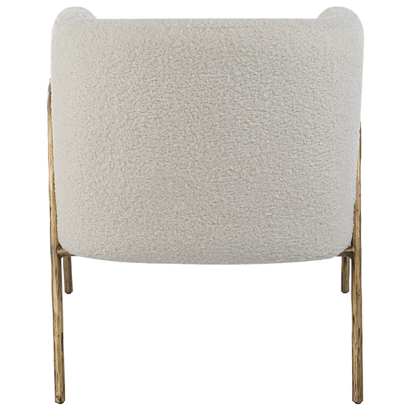 Uttermost Jacobsen Off White Shearling Accent Chair 23686 FABRIC,FOAM, PLYWOOD,IRON