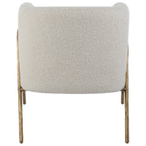 Uttermost Jacobsen Off White Shearling Accent Chair 23686 FABRIC,FOAM, PLYWOOD,IRON