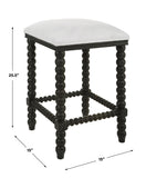 Uttermost Pryce Black Backless Counter Stool 23684 RUBBER WOOD，PLYWOOD，FABRIC，FOAM，HARDWARD