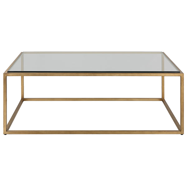 Uttermost Bravura Gold Coffee Table 25195 IRON,TEMPERED GLASS
