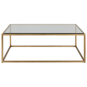 Uttermost Bravura Gold Coffee Table 25195 IRON,TEMPERED GLASS