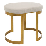 Uttermost Infinity Gold Accent Stool 23698 METAL, MDF,FOAM ,FABRIC