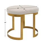 Uttermost Infinity Gold Accent Stool 23698 METAL, MDF,FOAM ,FABRIC