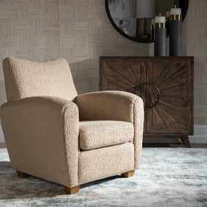 Uttermost Teddy Latte Accent Chair 23694 RUBBER WOOD，PLYWOOD，FABRIC，FOAM，HARDWARE