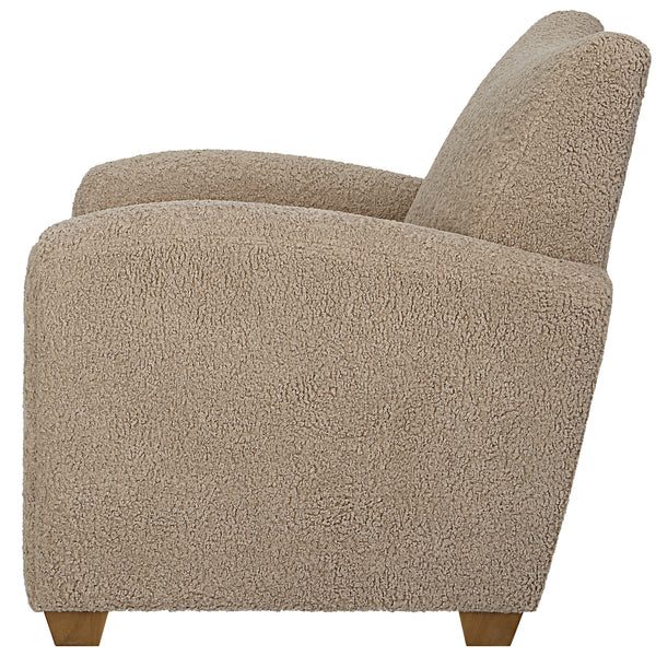 Uttermost Teddy Latte Accent Chair 23694 RUBBER WOOD，PLYWOOD，FABRIC，FOAM，HARDWARE