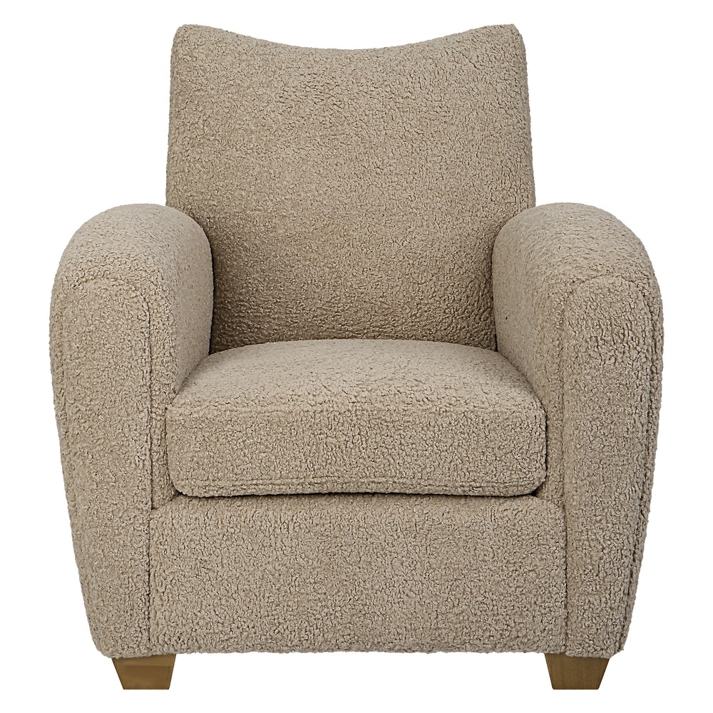 Uttermost Teddy Latte Accent Chair 23694 RUBBER WOOD，PLYWOOD，FABRIC，FOAM，HARDWARE